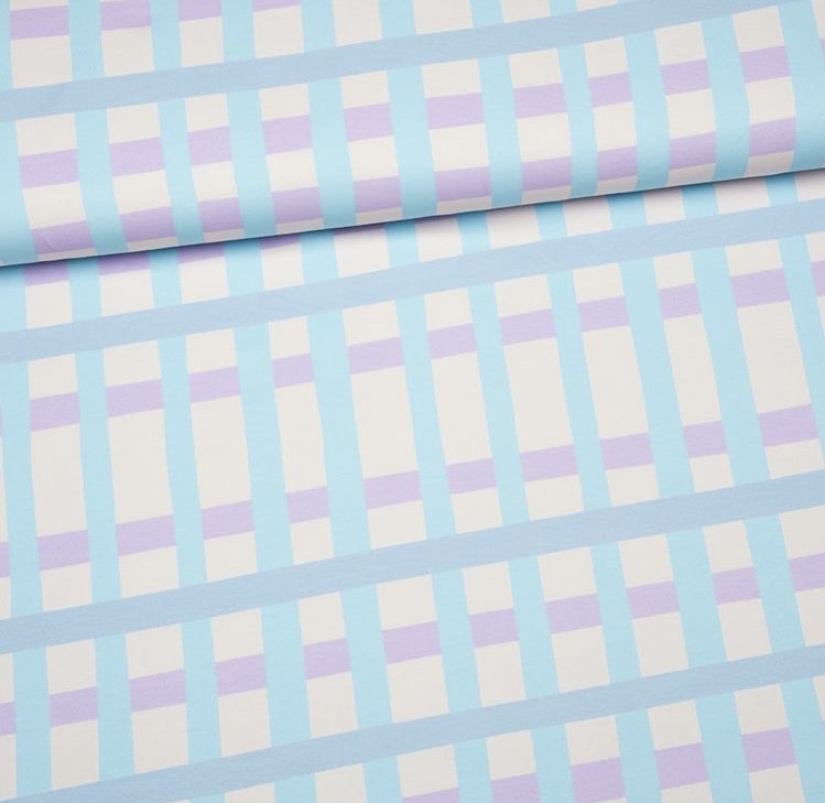 French terry Pastel grid
